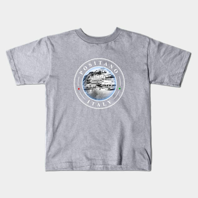 Positano Italy - circular design Kids T-Shirt by AnturoDesign